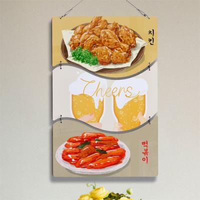 nn410-멀티아크릴액자_치킨엔맥주떡볶이(3단물결)