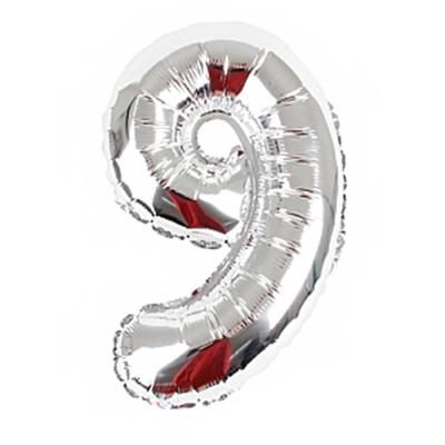 알파벳 숫자 은박풍선 (소) 실버 9