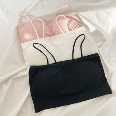 [3종 세트] 캡내장 골지 튜브 나시 브라렛 브라탑 (파