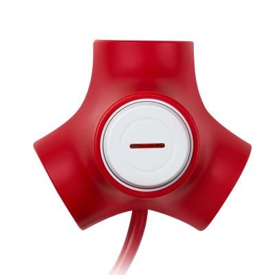 테트라포드 멀티탭 3구 스위치 익스텐드 레드 1.5m