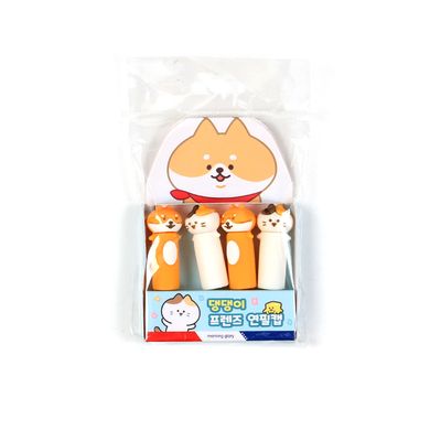 모닝글로리 실리콘 연필캡 세트_댕댕이(4EA)