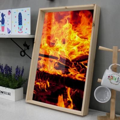 gb113-우드프레임액자_활활타는장작불(대형)