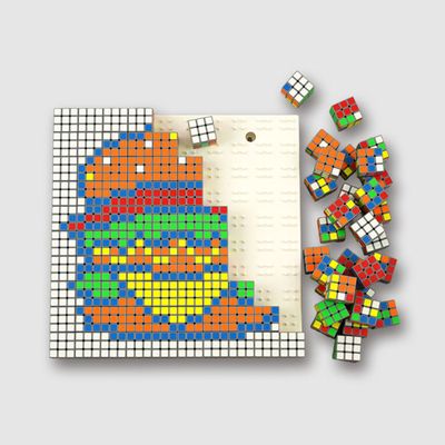 간큐브 GAN 10x10 모자이크 큐브(회색)