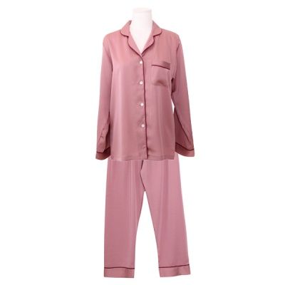 [쿠비카]클래식 파이핑 샤틴  투피스 여성잠옷 W870