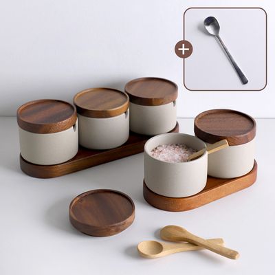 [티스푼 증정] 샌드 우드 숟가락 양념통 세트3종 택1