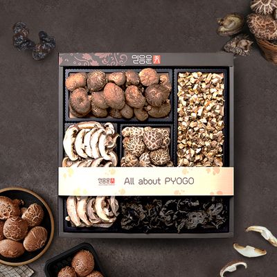 강진청자골 백화고,흑화고,표고,목이버섯 세트/보자기