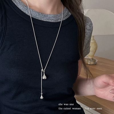 실버 Y 드롭 목걸이