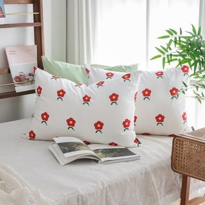 투 레드플라워 디자인 포인트 베개커버