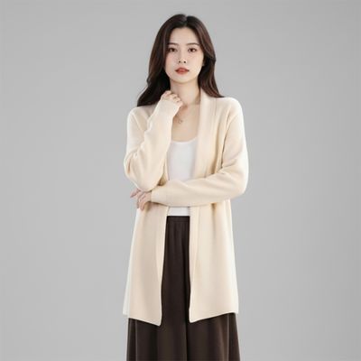 여성 니트 가디건 노버튼 무지 숄 카디건 루즈핏