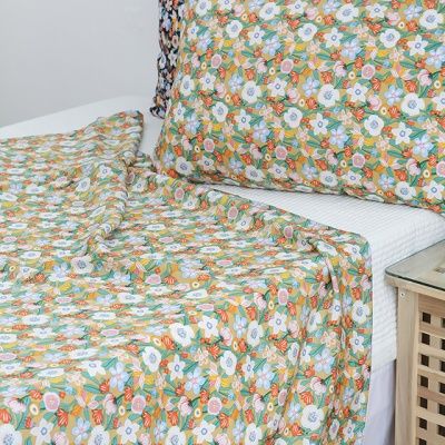 냉장고 인견 스타플라워 옐로 여름 이불 침구세트(S)