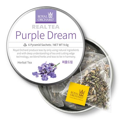 로얄오차드 퍼플드림 라벤더 허브티 6티백 실버틴