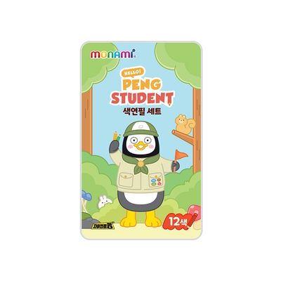 모나미 X 펭수 바우하우스 틴케이스 색연필 12색 세트