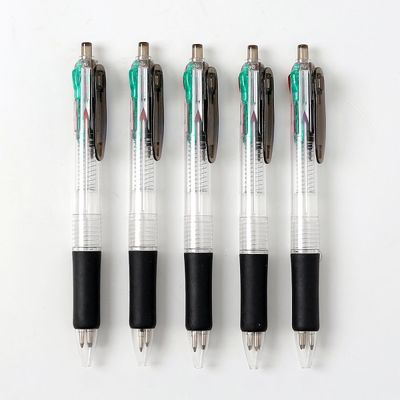 슬림투명 4색 멀티 볼펜 5p세트(0.7mm) 사무용 다색펜