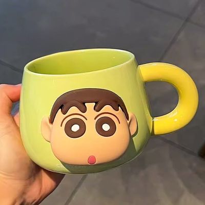 짱구 3D 페이스 자석 머그컵 500ml-그린(WFFRFIK)