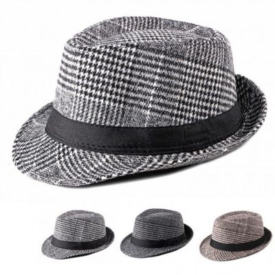 체크 페도라 여성 모자 겨울 패션캡(WFGJJZK)