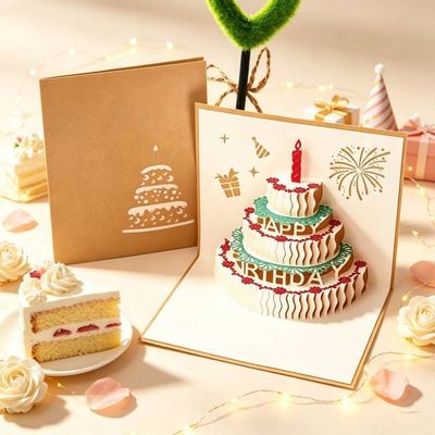 팝업 카드 3D 케이크 입체 생일축하 기념품 메세지 편지지 선물(WFP89WS)
