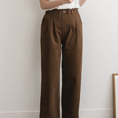 여성 겉피치 기모 깔끔핏 밴딩 슬랙스