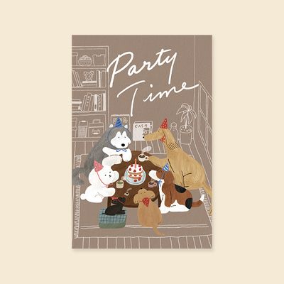 생일카드 HH2401 PARTY-TIME 캘리그라피 카드