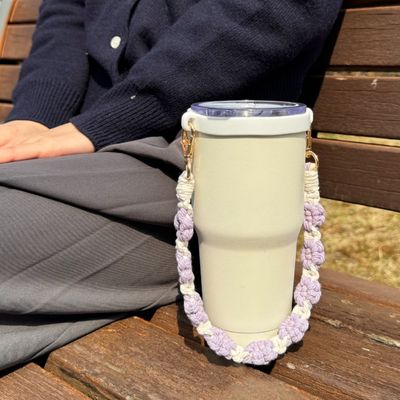 텀꾸 플라워 텀블러 스트랩 홀더 퍼플(WFIMBBU)