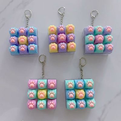 9구 냥이 발바닥 피젯 키보드 딸깍이 키캡 토이 키링