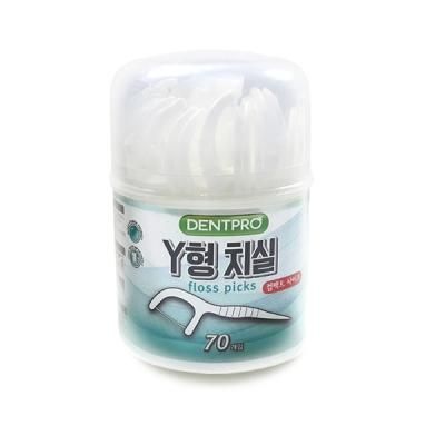 덴트프로 Y형 치실 이쑤시개 가능 70개입 케이스 0972