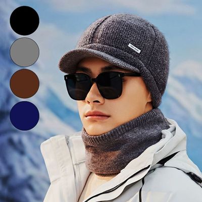 니트선캡 무드 넥워머 세트 겨울 방한모자 썬캡(WFJ68I0)