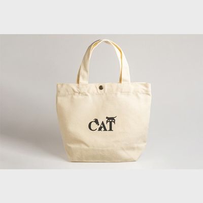 Cat Black 미니 캔버스 에코 토트백 가방 똑딱이