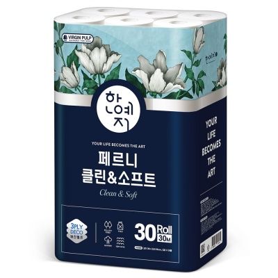한예지 천연펄프 클린앤소프트 3겹 30M 30롤 × 1팩