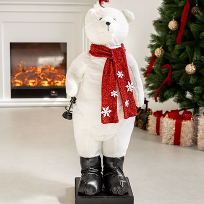 크리스마스 북극곰 인형 대형 장식 작동 화이트 110cm