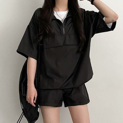 LK-SS10 / 2컬러 여성 반집업 아노락 셋업(WD59802)