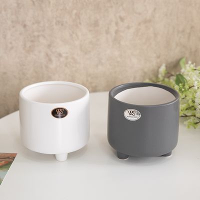 도자기 원형 화분 다리 12.2x11.5cm 인테리어 장식