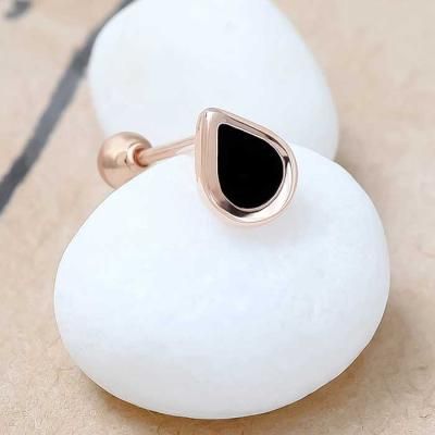 Everyday 14K 금침 BLACK RAIN DROP 로즈골드 한쪽