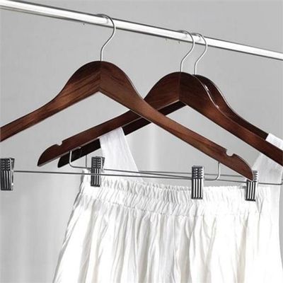 우드 집게 옷걸이 논슬립 바지 원목 스커트 치마 나무 다용도 업소용 옷가게 집게형 코트 고급 자켓 셔츠(WFPGRBQ)