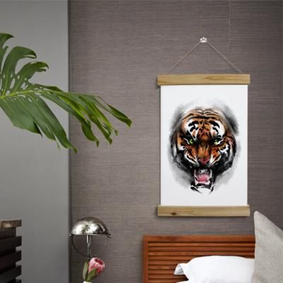 pc461-우드스크롤_40CmX60Cm-용맹한호랑이수묵화