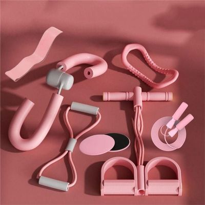 홈트 운동기구 핑크 요가 필라테스 7종 세트 요가링 줄넘기 스트레칭 바디라인 케어템(WFJ6ZQW)