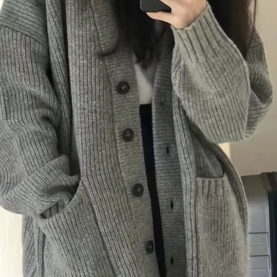 여성 겨울 데일리 도톰 하찌니트 가디건