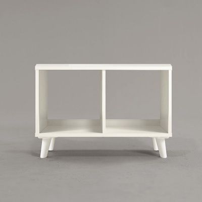 로리 화이트 오픈 다리형 책장 1단 2칸 (착불)