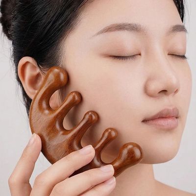 우드 괄사 마사지 빗 두피 얼굴 스틱 E타입(WFPC6LF)