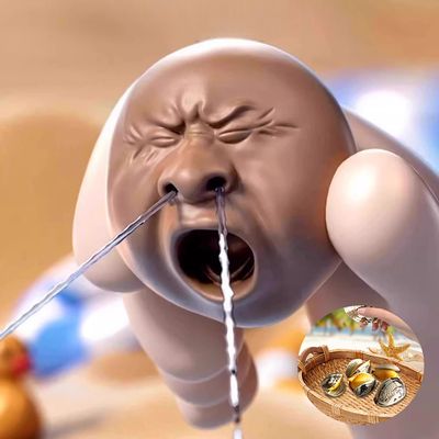 콧물 얼굴 말랑이 물총 조개 모양 소형 물총 워터건