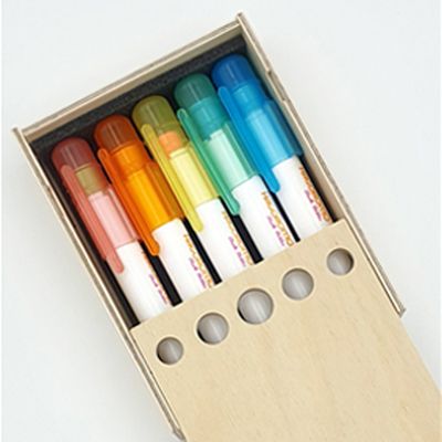 하고로모 나무 분필 홀더 케이스 원목 보관함