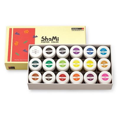 신한 샤미 포스터칼라 18색 20ml 미술용품 포스터컬러