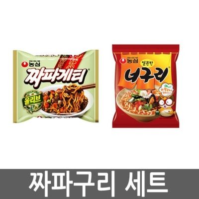 짜파구리 10봉세트 너구리 10봉 + 짜파게티 10봉 봉지