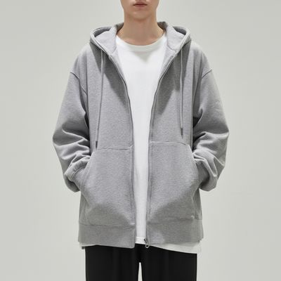 오버핏 기모 후드 집업 심플 남여 공용 루즈핏 티셔츠