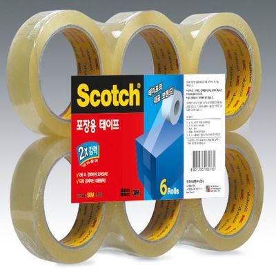 3M 포장용 박스 테이프(투명/48mm*50m) 1개(6ea)