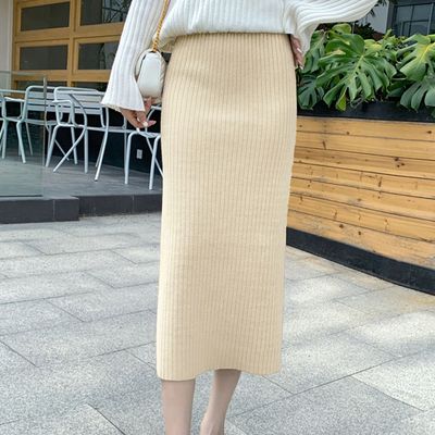 여성 하이웨이스트 H라인 밴딩 롱 스커트 치마