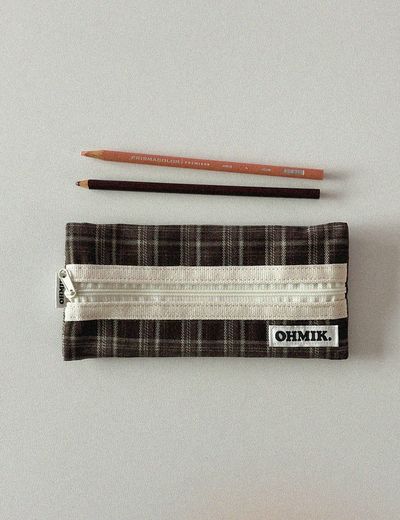 Pencil Pouch - Brown Check [004]