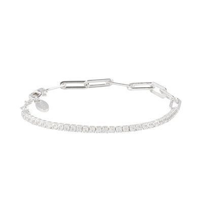 탠디 실버925 여성용 클립 체인 테니스 팔찌 TDB502