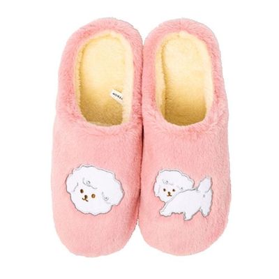 아트박스 실내용 보들 통슬리퍼_핑크비숑