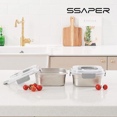 셰퍼 스퀘어락 데일리 스텐 밀폐용기 2종 세트 1800*2
