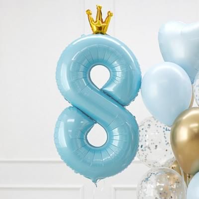 은박 왕관숫자 0~9 블루 대